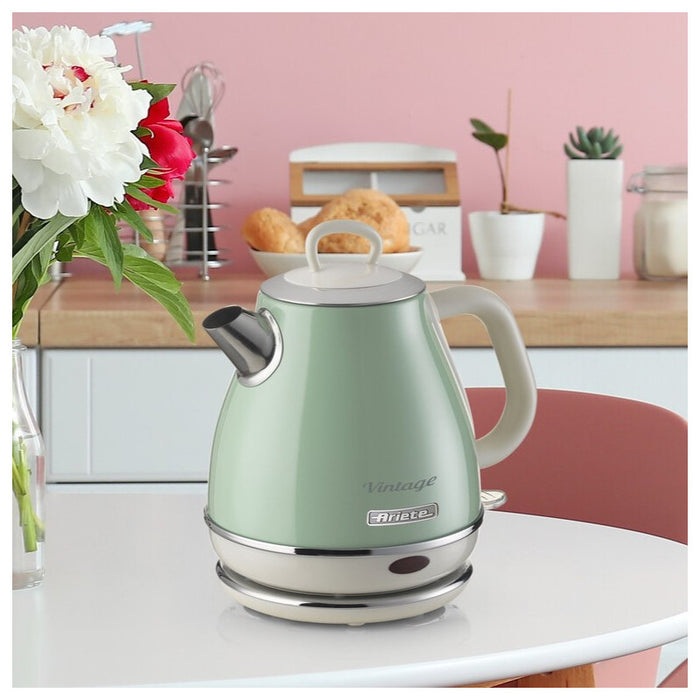 Bollitore Vintage 1L - Autospegnimento, Acciaio Inox, 1600W - Verde