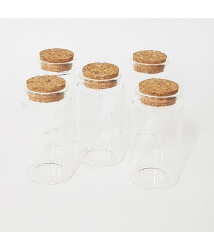 Bomboniera Bomboniere Ampolla 4,7x7cm In Vetro Tappo Sughero Porta Confetti Riso         