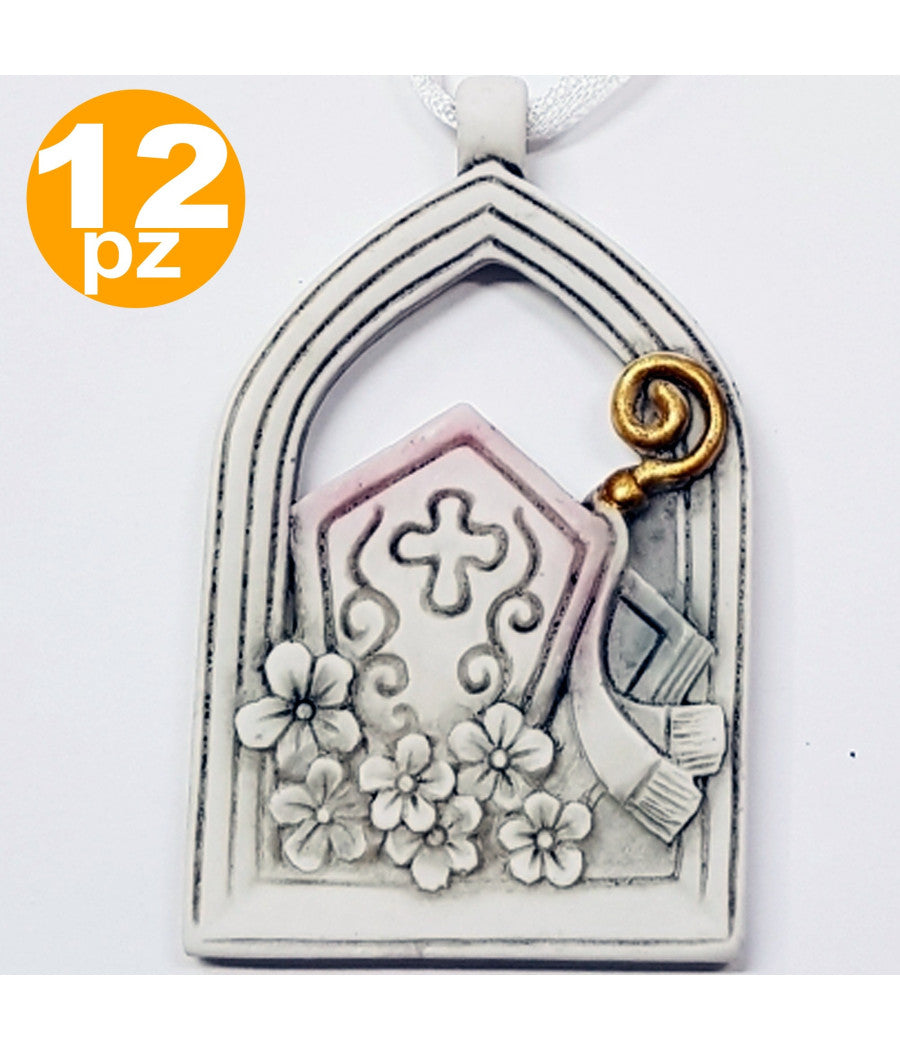 Bomboniera Bomboniere Per Cresima Arco Sacro Simbolo Mitria Ceramica Appendino         