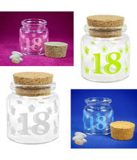 Bomboniera Per 18 Anni Diciottesimo Compleanno Barattolo In Vetro Tappo Sughero         
