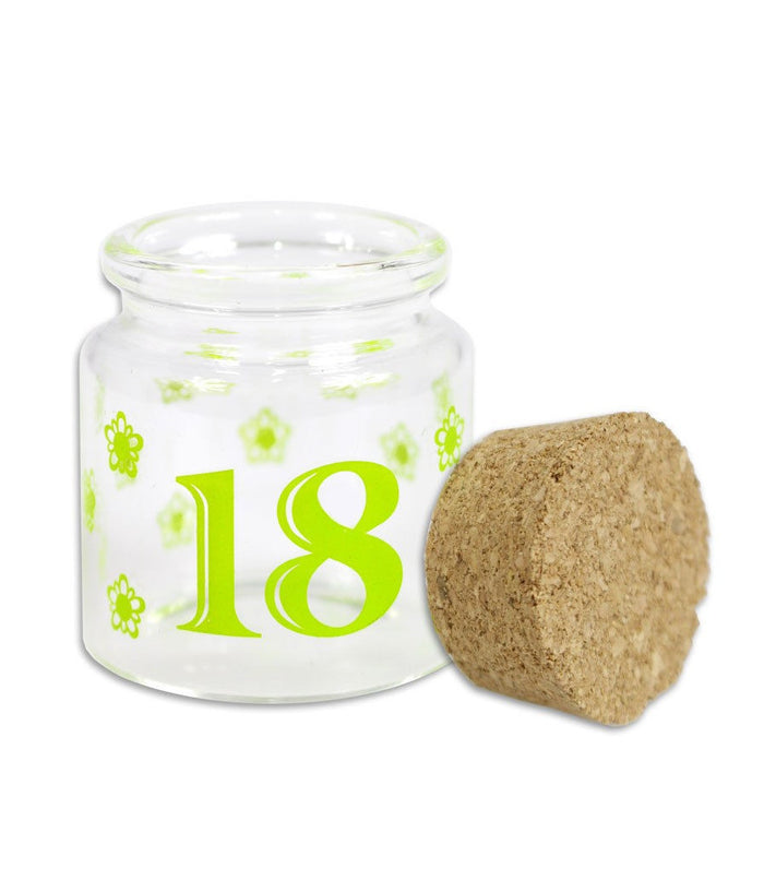 Bomboniera Per 18 Anni Diciottesimo Compleanno Barattolo In Vetro Tappo Sughero  Verde       