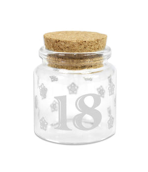 Bomboniera Per 18 Anni Diciottesimo Compleanno Barattolo In Vetro Tappo Sughero         