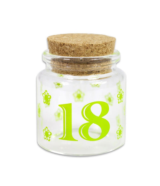 Bomboniera Per 18 Anni Diciottesimo Compleanno Barattolo In Vetro Tappo Sughero  Verde       