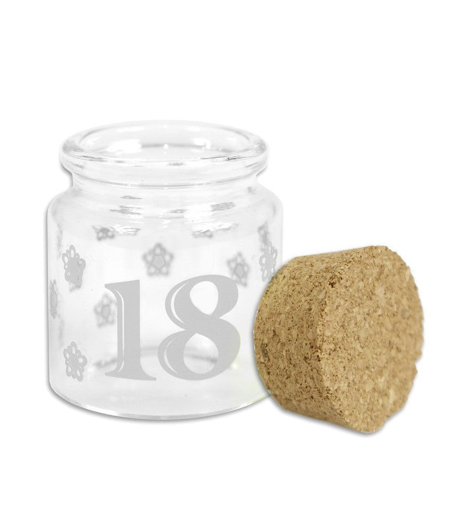 Bomboniera Per 18 Anni Diciottesimo Compleanno Barattolo In Vetro Tappo Sughero         