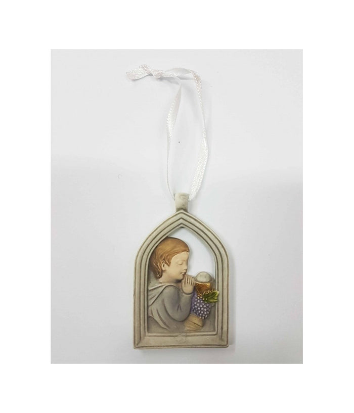 Bomboniere Comunione Bambino Arco Simbolo Eucarestia Calice Ceramica Appendino         
