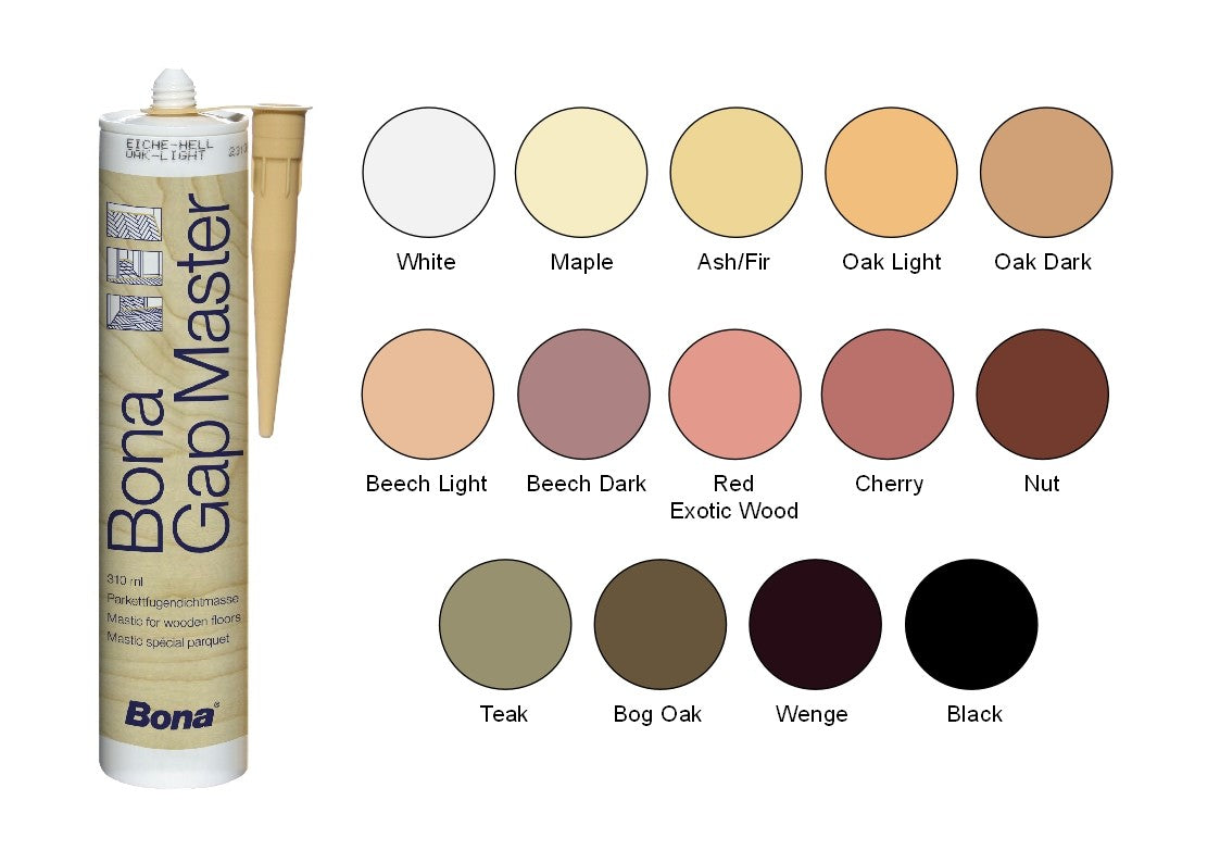 bona Gap Master stucco elastico nei colori dei vari legnami, per stuccare parquet battiscopa - TEAK