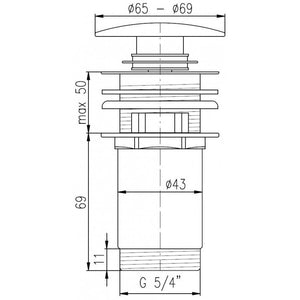 Pop-up per lavabo e lavello in ottone dorato 6,5 cm