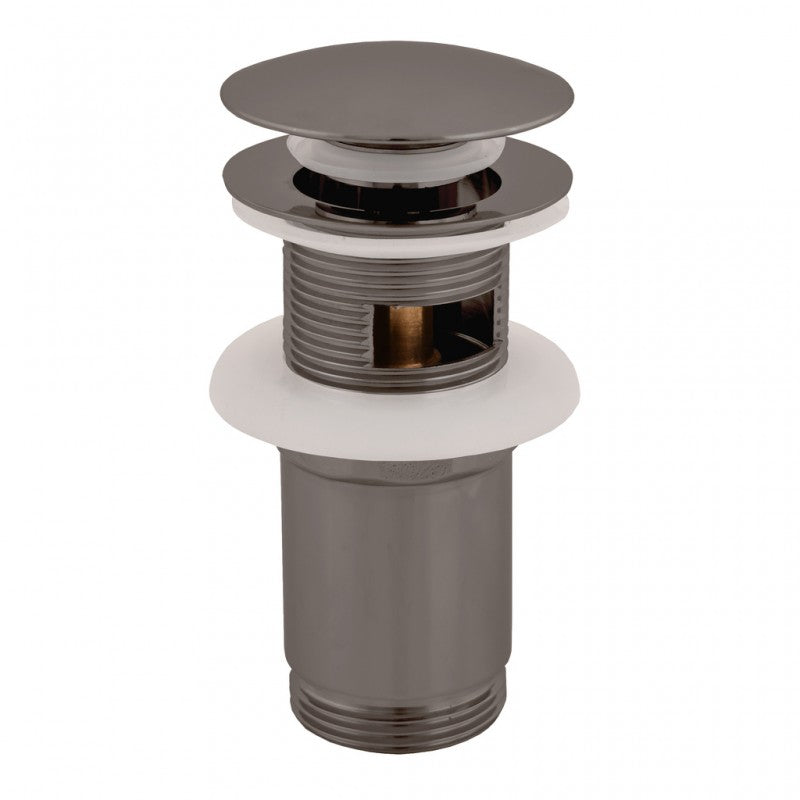 Pop-up per lavabo e lavabo in ottone grigio con metallo lucido 6,5 cm