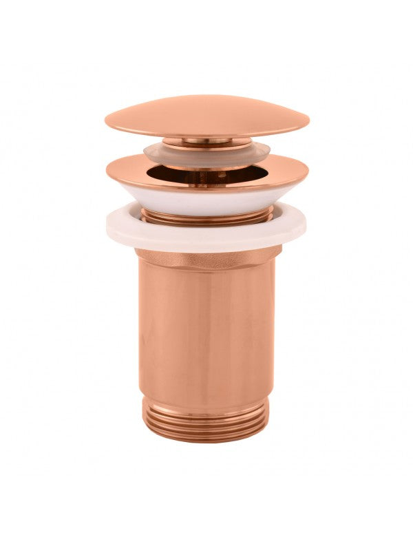 Pop-up per lavabo e lavabo in ottone oro rosa lucido 6,5 cm