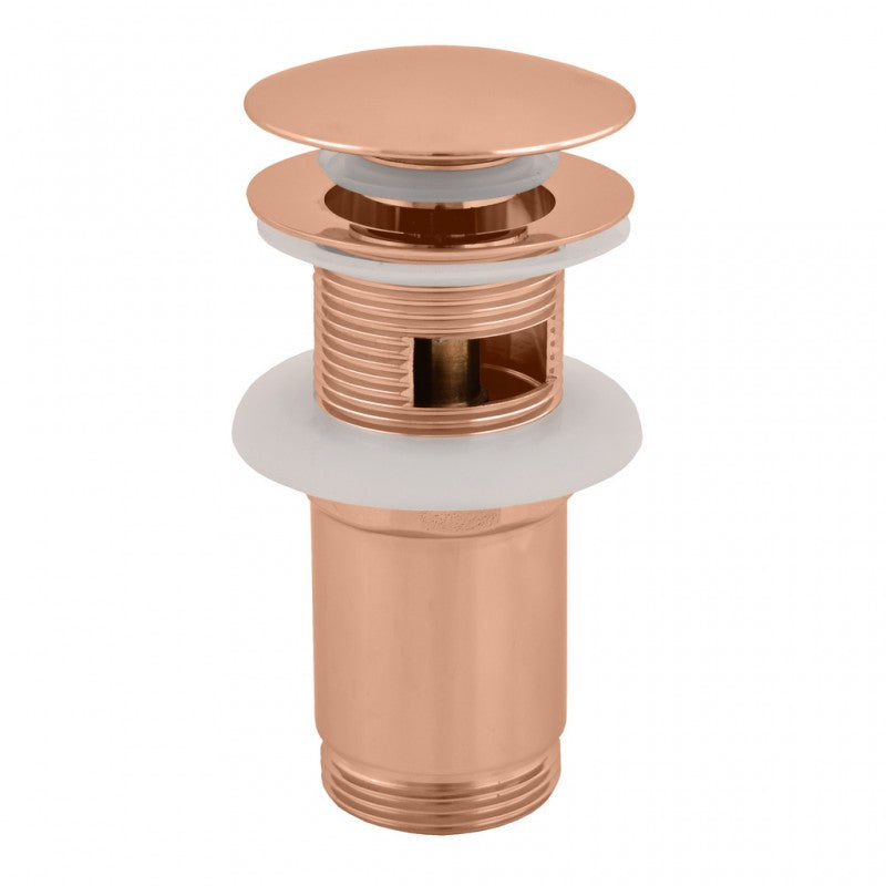 Pop-up per lavabo e lavabo in ottone oro rosa lucido 6,5 cm