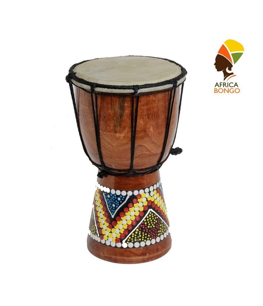 Bongo In Legno Decorativo Africano Tamburo Arredamento Altezza 19 X Diametro 12         