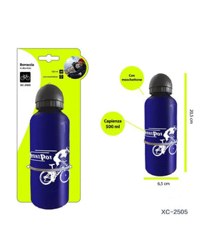 Borraccia In Alluminio Con Beccuccio Retraibile Tappo Antipolvere 500 Ml Xc-2505         