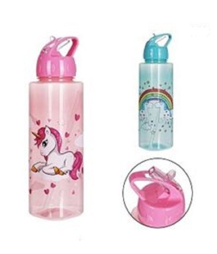 Borraccia In Plastica Capacita' 750 Ml Design Unicorno 7x25cm 2 Modelli 0214164         