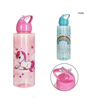 Borraccia In Plastica Capacita' 750 Ml Design Unicorno 7x25cm 2 Modelli 0214164         