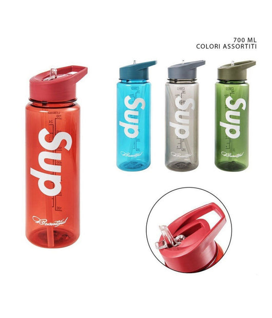 Borraccia In Plastica Colorata 700ml Casa Sport Fitness Colori Assortiti 0221075         