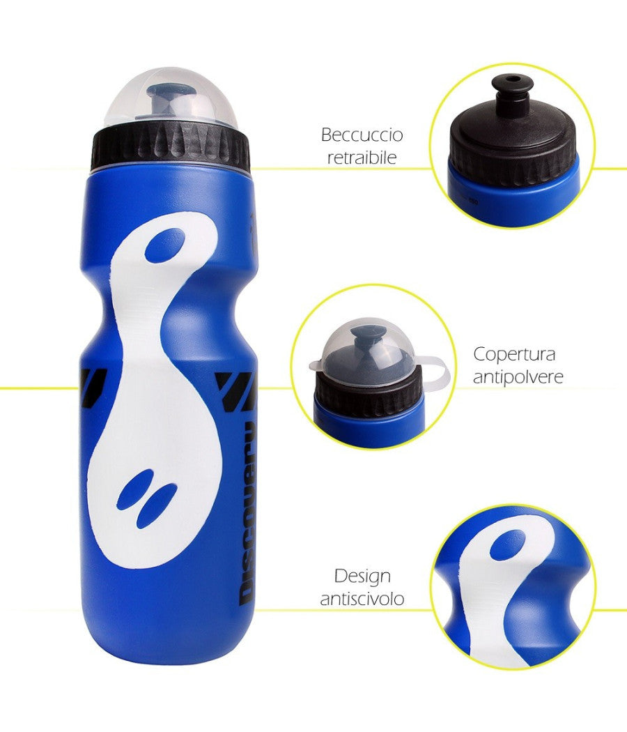 Borraccia In Pvc Con Beccuccio Retraibile Tappo Anti Polvere Da 650 Ml Xc-2664         