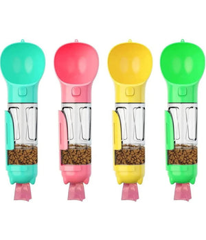 Borraccia Per Animali Portatile Porta Crocchette Viaggio Acqua Cibo Cani Gatti         