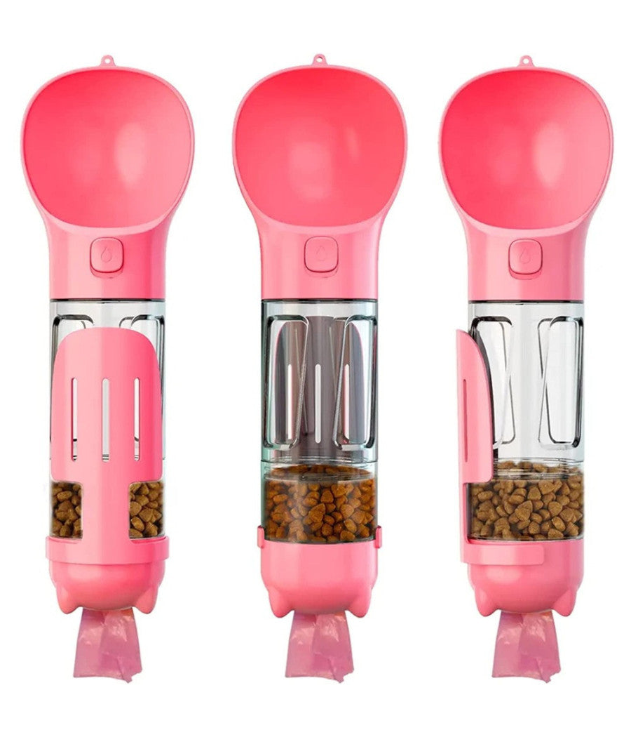 Borraccia Per Animali Portatile Porta Crocchette Viaggio Acqua Cibo Cani Gatti         