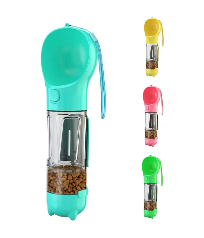 Borraccia Per Animali Portatile Porta Crocchette Viaggio Acqua Cibo Cani Gatti         