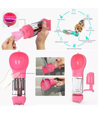 Borraccia Per Animali Portatile Porta Crocchette Viaggio Acqua Cibo Cani Gatti         