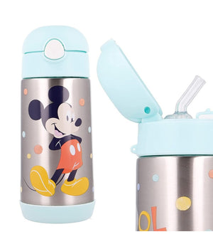 Borraccia Pop Up Bottiglia In Acciaio Topolino Con Cannuccia 530 Ml Mickey Mouse         