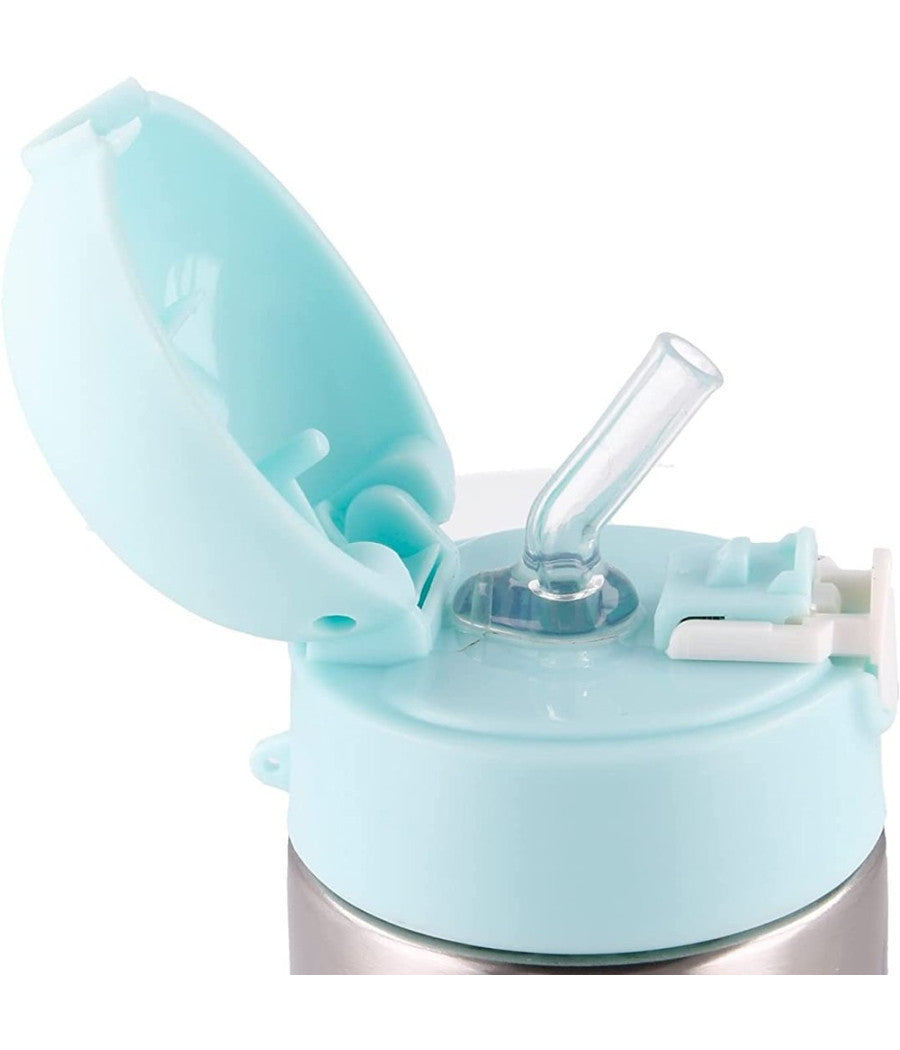 Borraccia Pop Up Bottiglia In Acciaio Topolino Con Cannuccia 530 Ml Mickey Mouse         