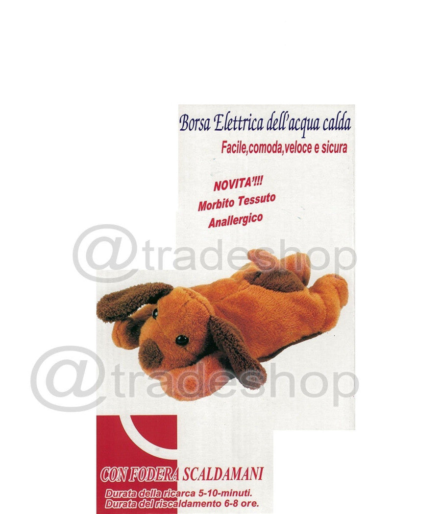 Borsa Acqua Calda Elettrica A Forma Di Peluche Cane Scaldino Scalda Mani Letto         