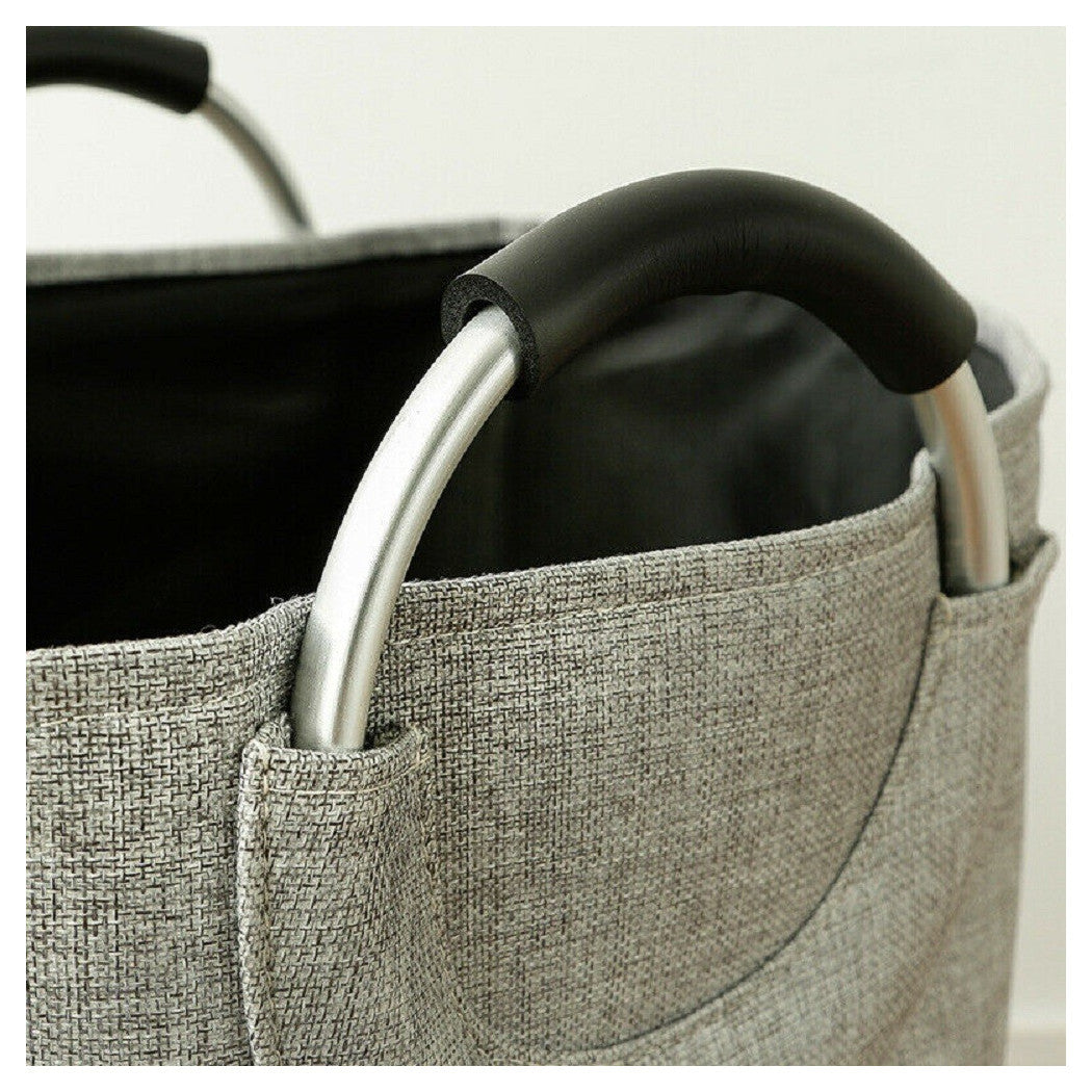 Trade Shop - Borsa Cesto Porta Biancheria Contenitore Bucato Con Manici -
