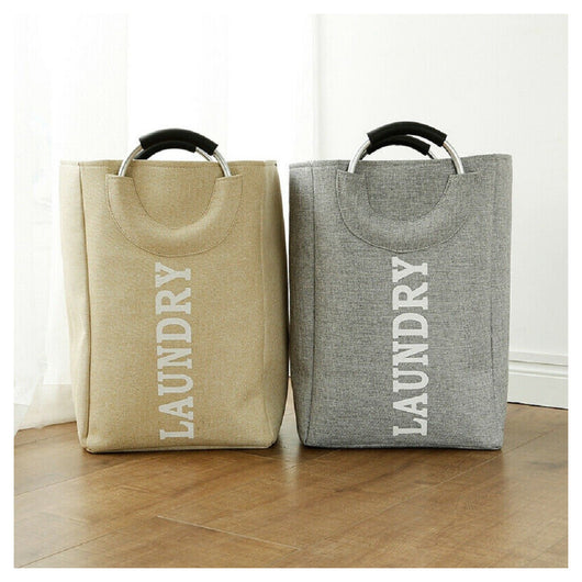 Trade Shop - Borsa Cesto Porta Biancheria Contenitore Bucato Con Manici -