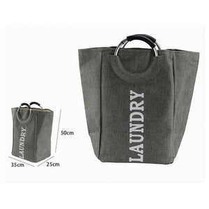Trade Shop - Borsa Cesto Porta Biancheria Contenitore Bucato Con Manici -