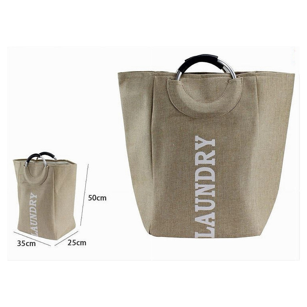Trade Shop - Borsa Cesto Porta Biancheria Contenitore Bucato Con Manici -