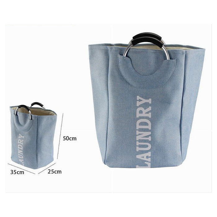 Trade Shop - Borsa Cesto Porta Biancheria Contenitore Bucato Con Manici -