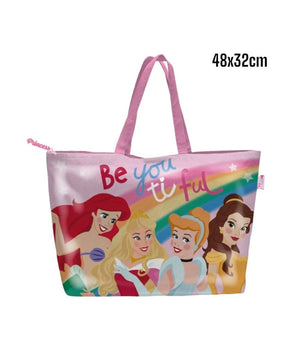 Borsa Da Mare Principesse Per Donna E Bambina Shopping Bag Ariel Belle Disney         