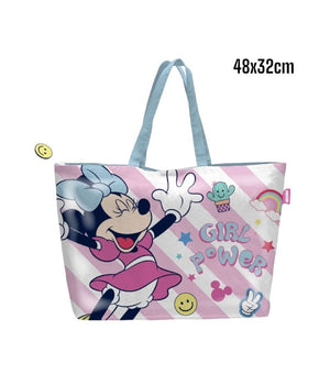 Borsa Da Mare Minnie Mouse Per Donna E Bambina Shopping Bag Disney 2023         