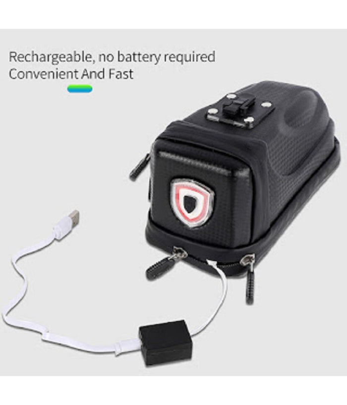 Borsa Da Sella Impermeabile Per Bici Con Luce Posteriore Ricaricabile Usb Zx-9428         