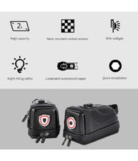 Borsa Da Sella Impermeabile Per Bici Con Luce Posteriore Ricaricabile Usb Zx-9428         