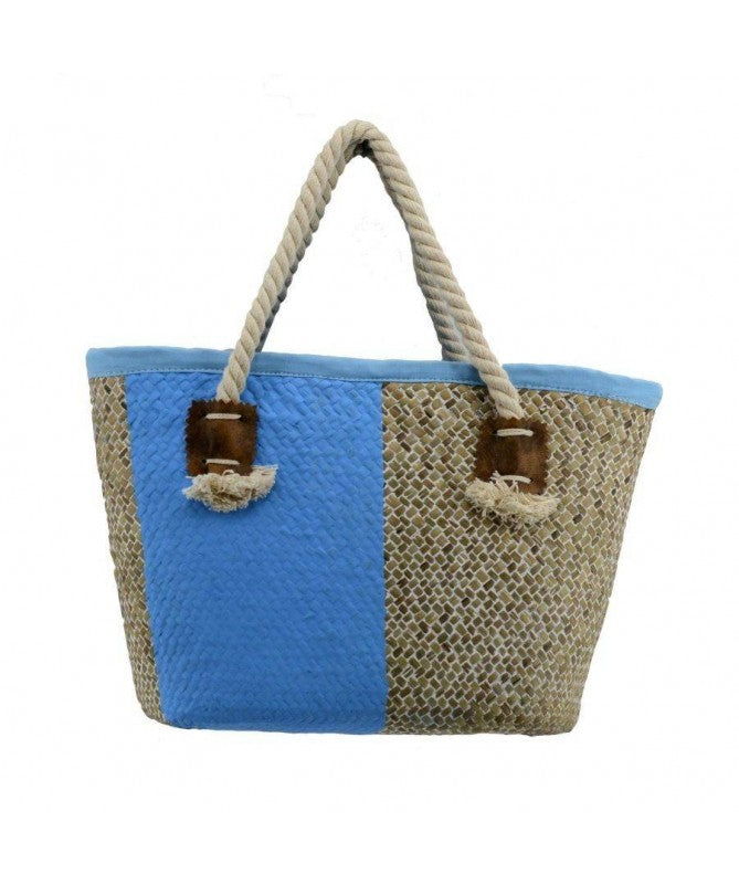 Borsa di paglia Africa - azzurro