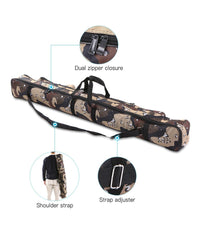 Borsa Fodero Custodia Porta Canne Da Pesca 100cm Con 2 Scomparti Zip Pieghevole         