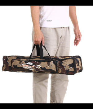 Borsa Fodero Custodia Porta Canne Da Pesca 80cm Con 2 Scomparti Zip Pieghevole         