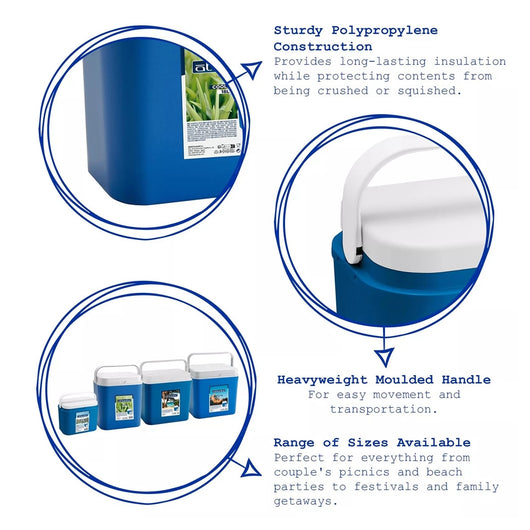 Trade Shop - Borsa Frigo Passivo Portatile Blu 18 Lt Isolata Per Campeggio Viaggio Picnic 860126 -