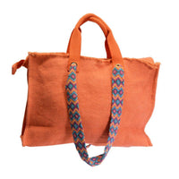 Borsa juta arancione cm 46xh32x14