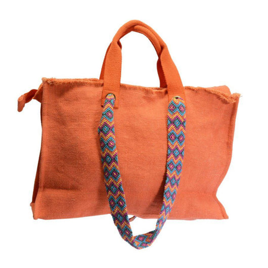 Borsa juta arancione cm 46xh32x14