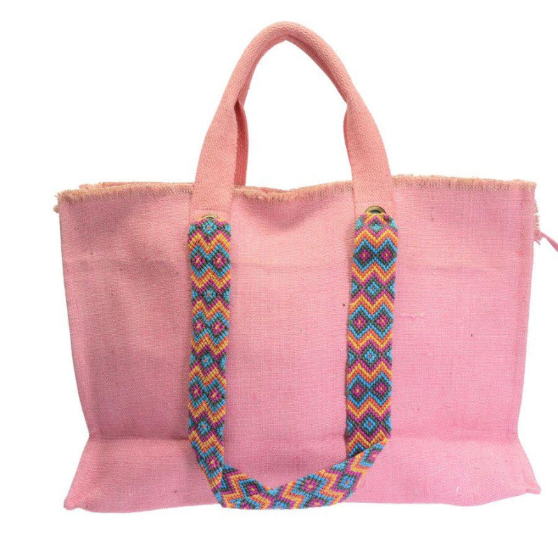 Borsa juta rosa cm 46xh32x14