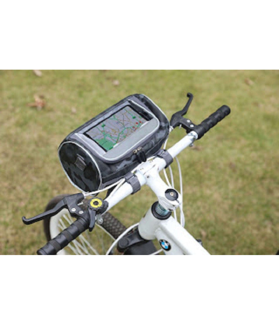Borsa Manubrio Bicicletta Bici Tasca Touch Navigatore Smartphone Tracolla Zx-9423         
