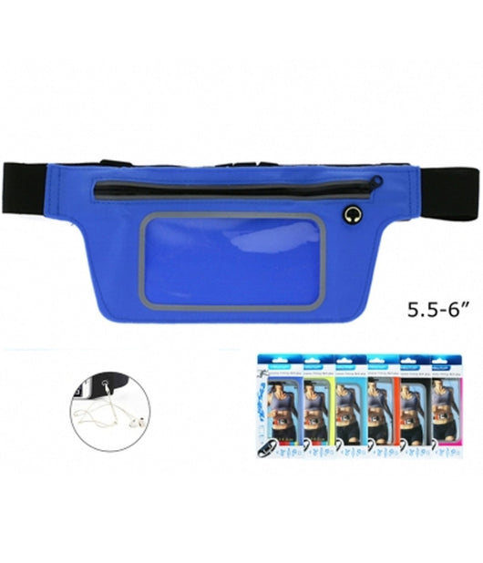 Borsa Marsupio Con Zip Universale Smartphone Mp3 Carte Soldi Uscita Cuffie Sport         