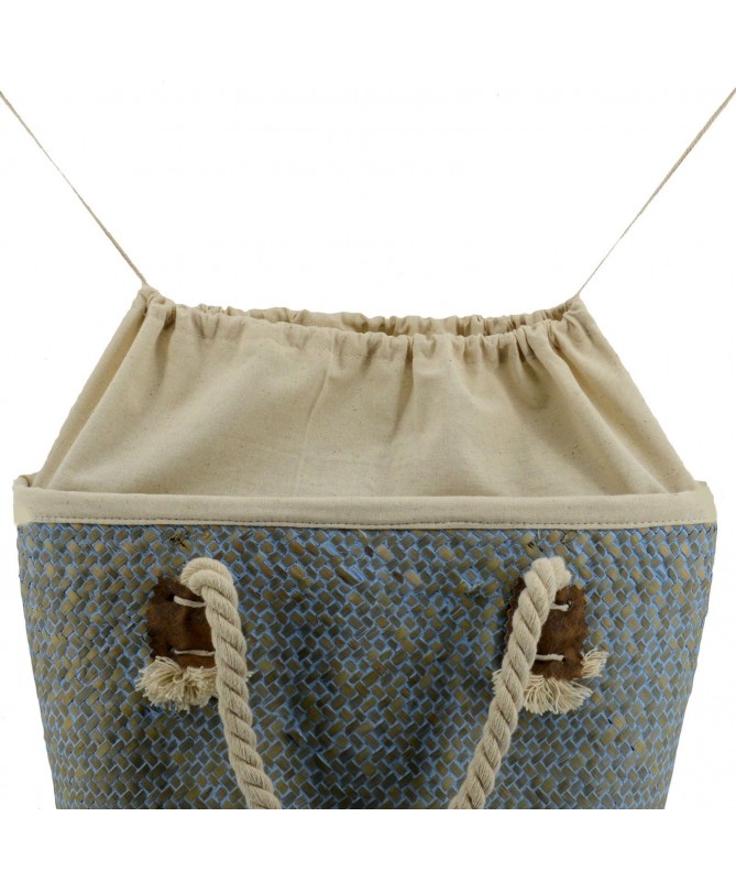 Borsa paglia africa azzurro