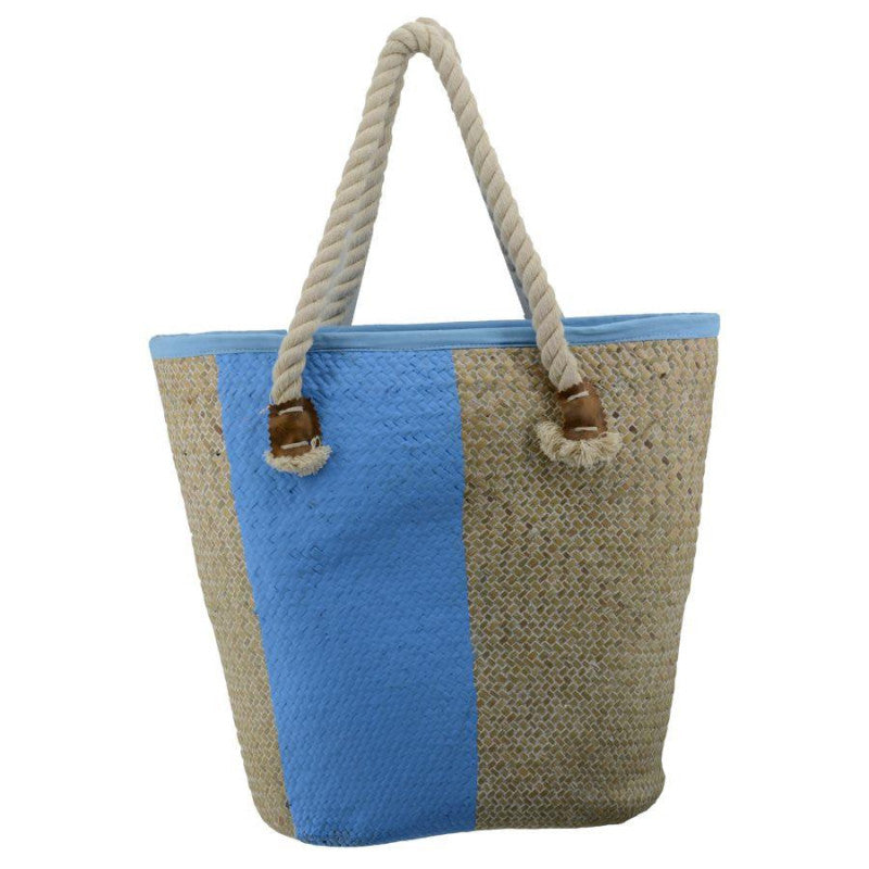 Borsa paglia africa azzurro cm 45x15h42
