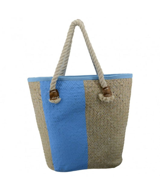 Borsa paglia africa azzurro