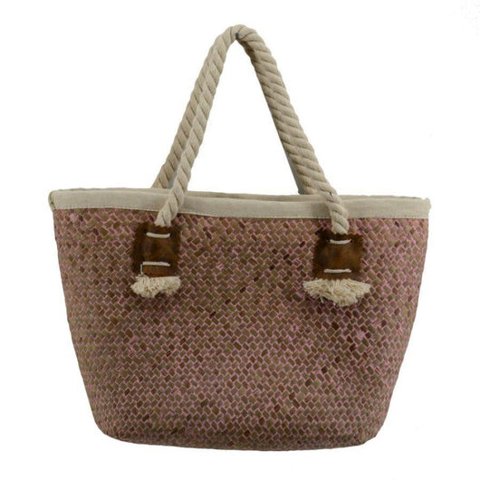 Borsa paglia africa rosa sfumato cm 30x15h20