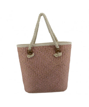 Borsa paglia africa rosa